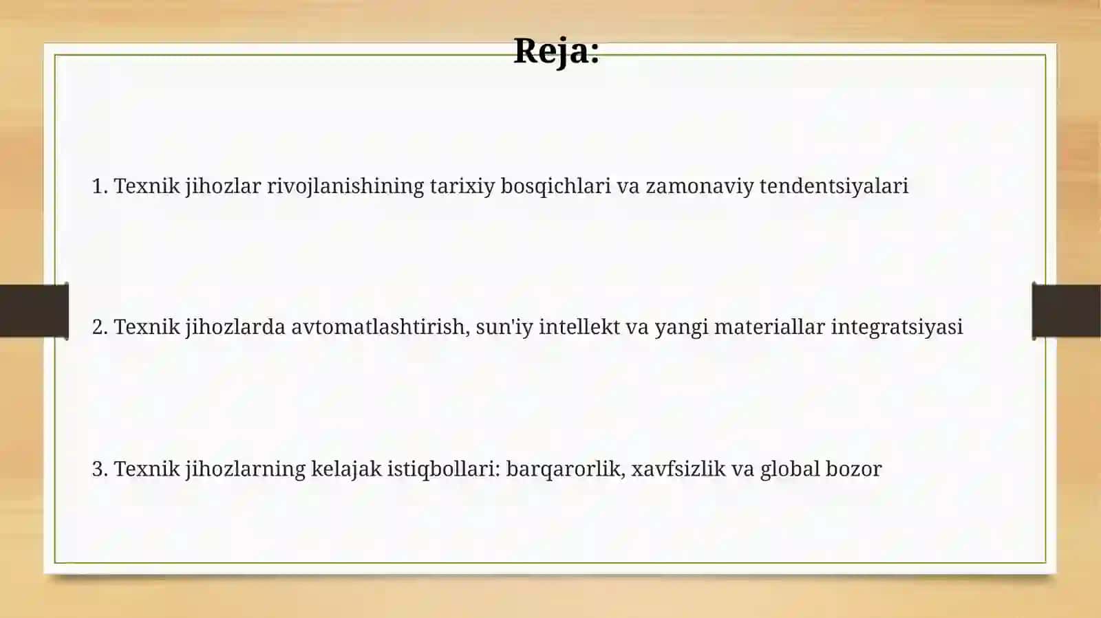 Texnikvositalarning rivojlanishtendensiyalari 2