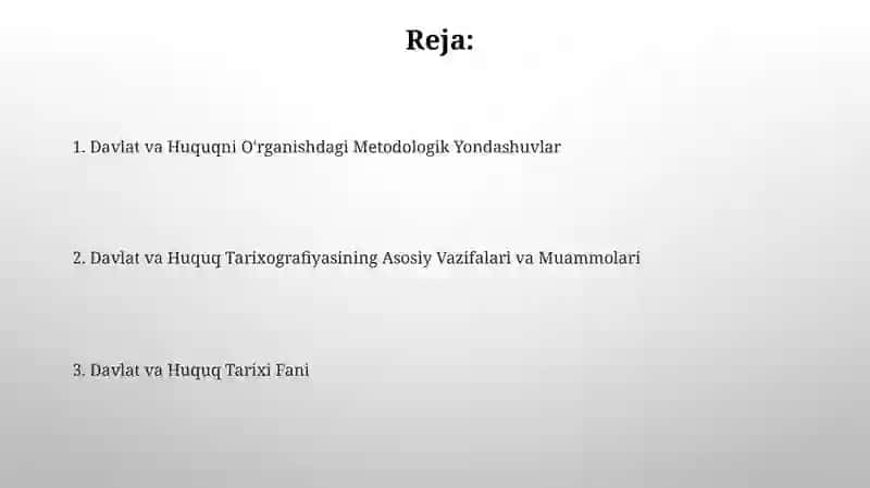 Davlat va Huquq Tarixi Fani 2