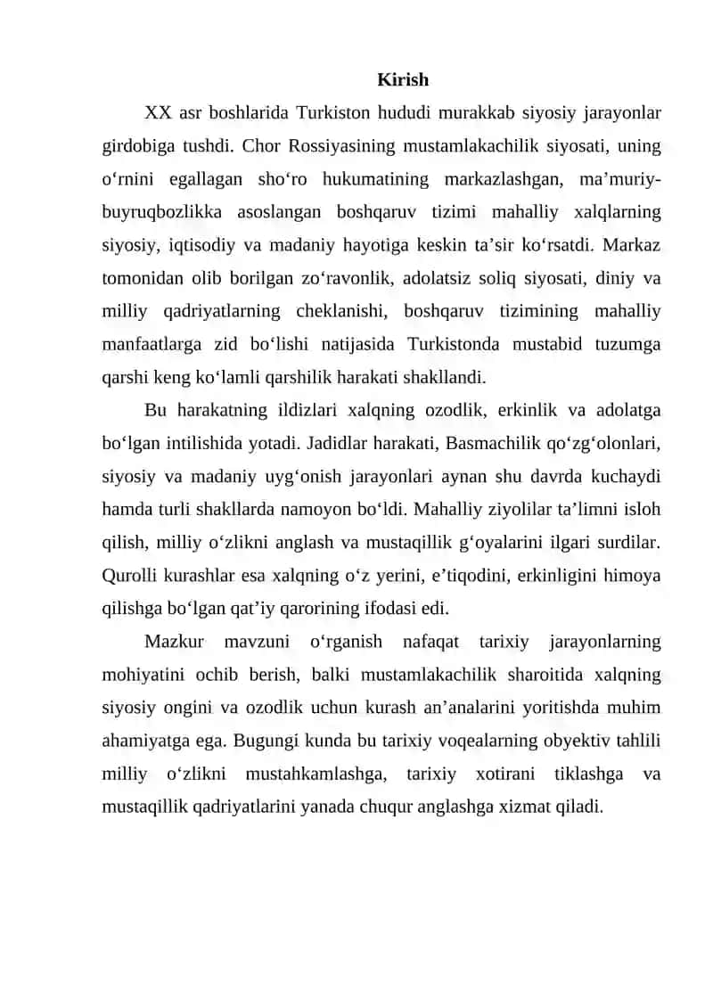 Turkistonda mustabid tuzumga qarshi qarshilik harakati 2