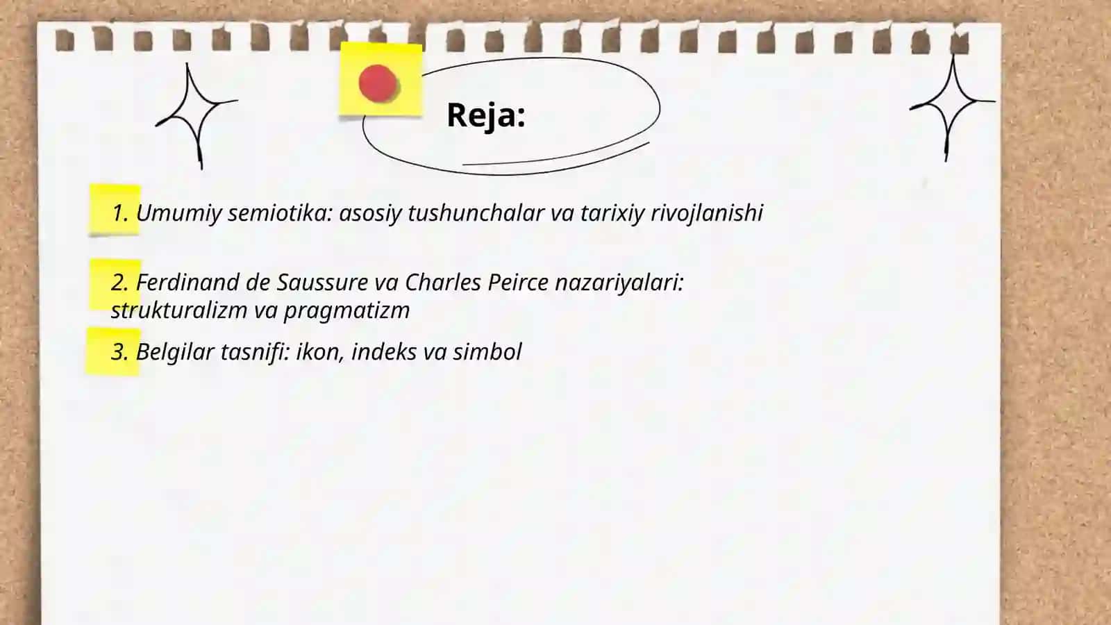 Umumiy semiotika va lingvosemiotika 2