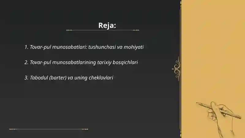 Tovar-pul munosabatlari 2
