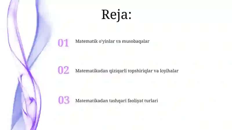 Matematikadan tashqari faoliyat turlari 2