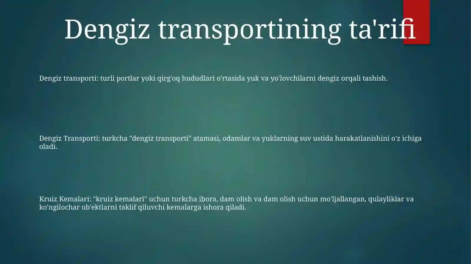 Dengiz Transporti Va Kruiz Kemalari 2