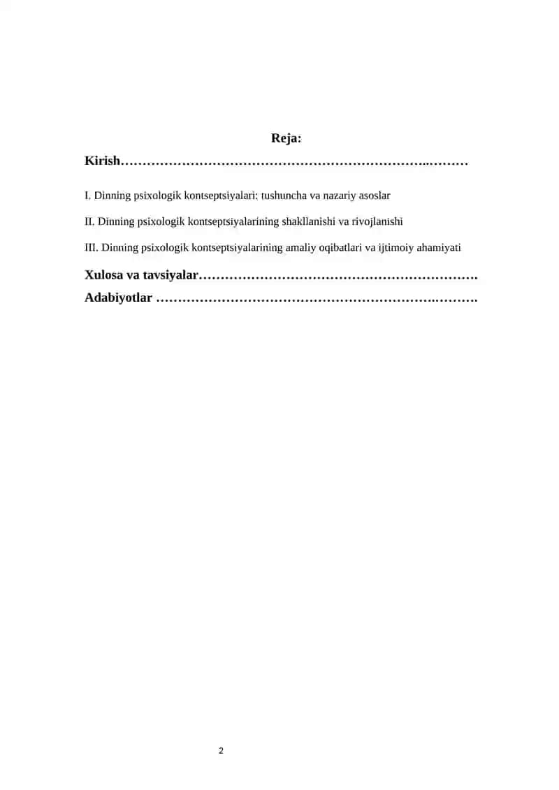 Dinning psixologik kontseptsiyalari 2