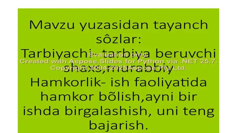 Tarbiyachi, õqituvchi va õquvchining õzaro hamkorligi 2