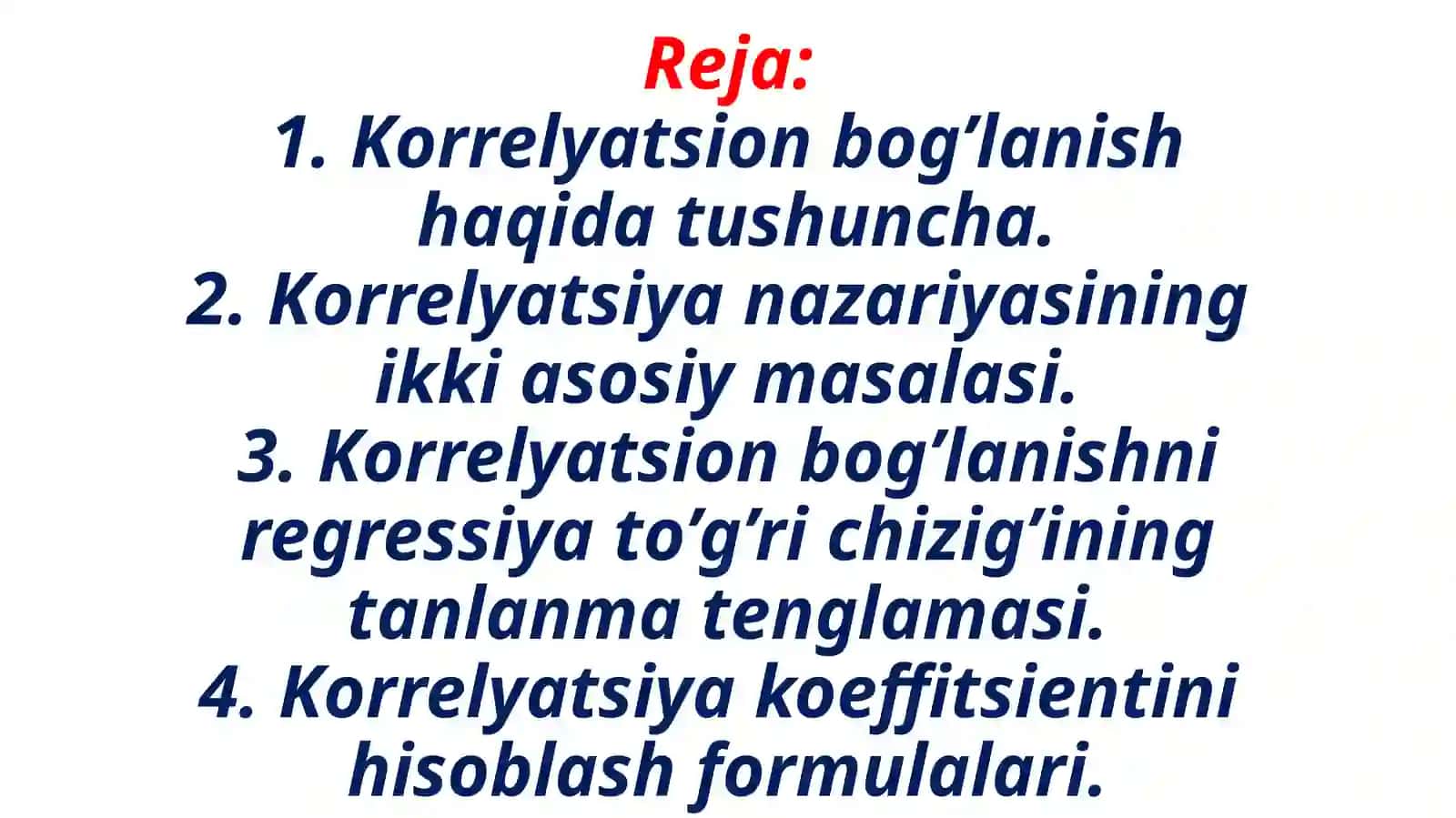 Korrelyatsiya nazariyasi elementlari 2