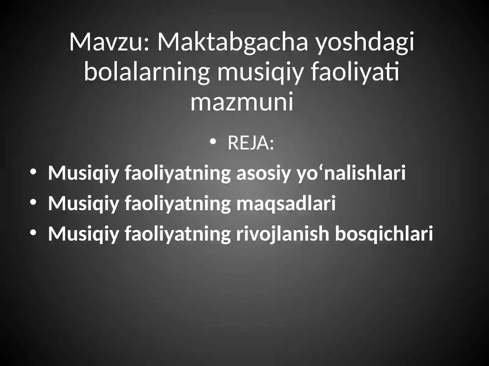 Bolalar musiqiy ta'limi metodikasi 2