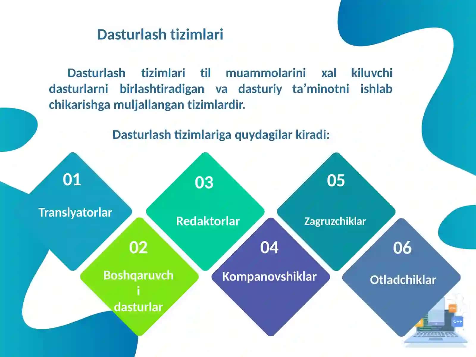 DASTURLASH TIZIMLARI VA TILLARI 2