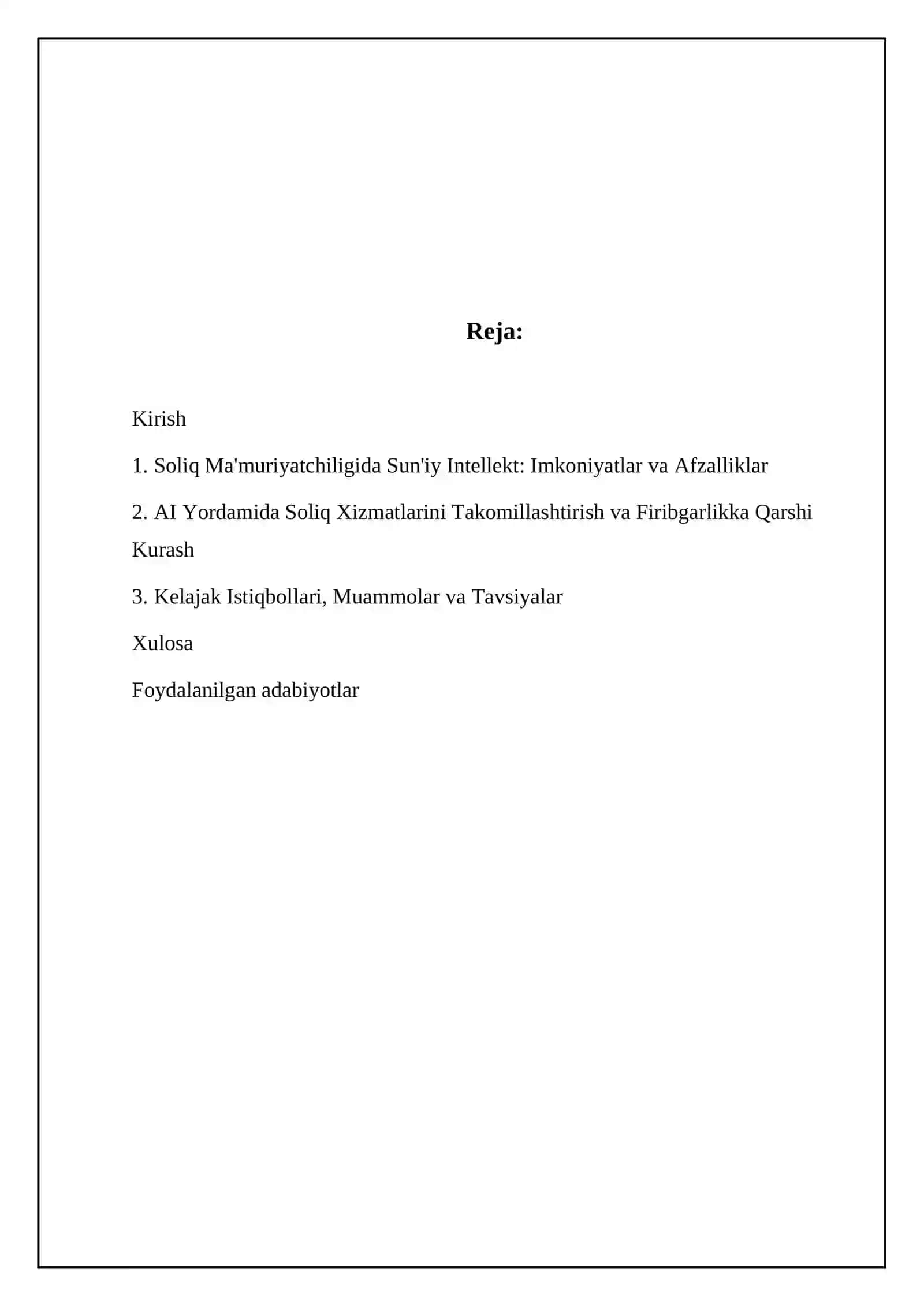 Soliq Ma'muriyatchiligida Sun'iy Intellekt: Imkoniyatlar va Afzalliklar 2
