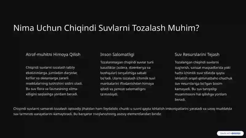 Chiqindi suvlarni tozalashning zamonaviy yechimi 2