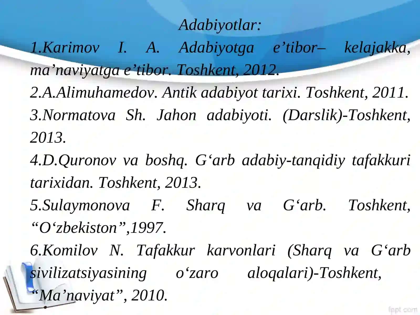 O‘RTA ASRLAR ADABIYOTI: SHARQ VA G‘ARB ADABIYOTI 2