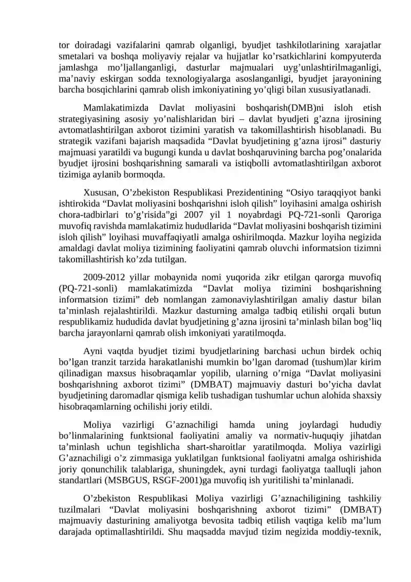 G’aznachilik Tizimi Taraqqiyoti 2