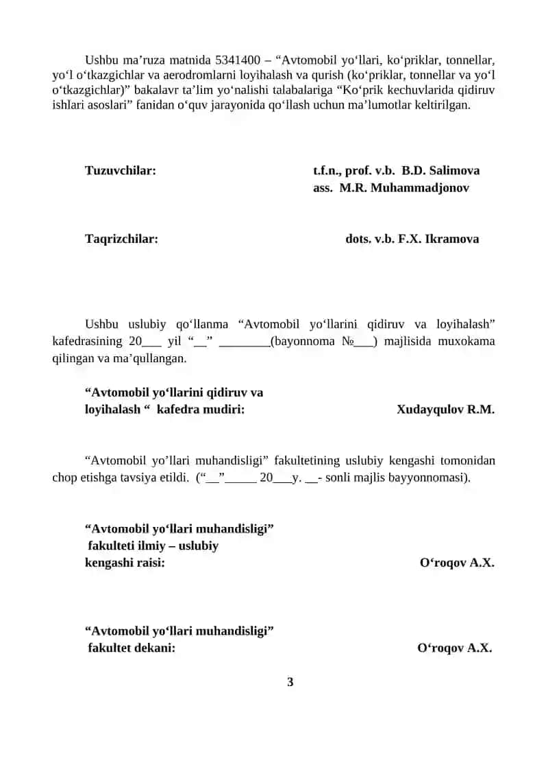 Avtomobil yo‘llarini qidiruv va loyihalash 2