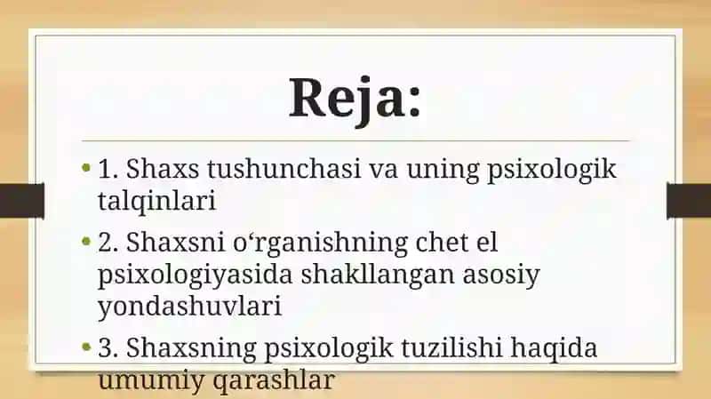 Сhetel psixologiyasidashaxs nazariyalari 2