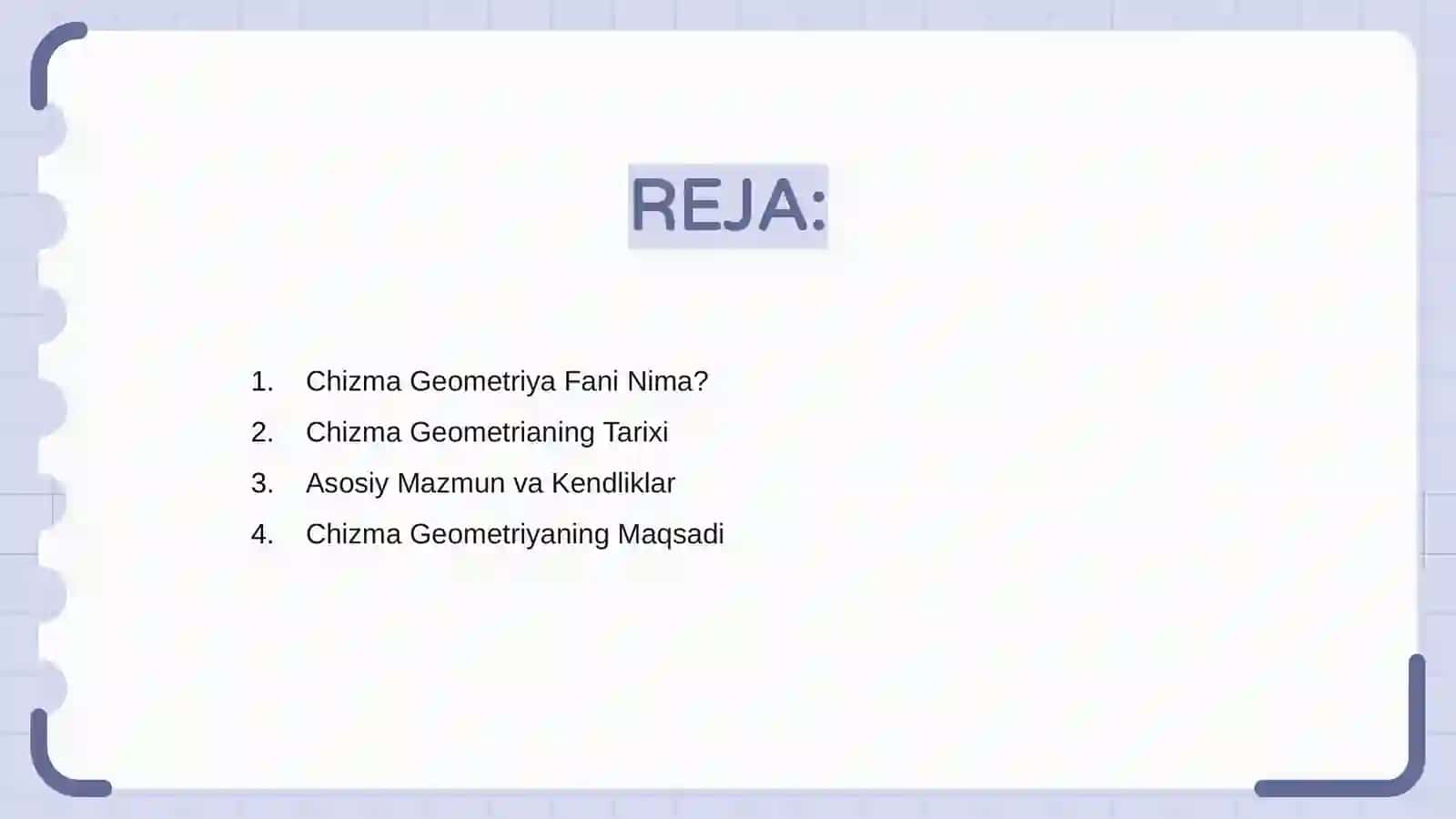 Chizma geometriya fani, maqsadi va vazifalari 2