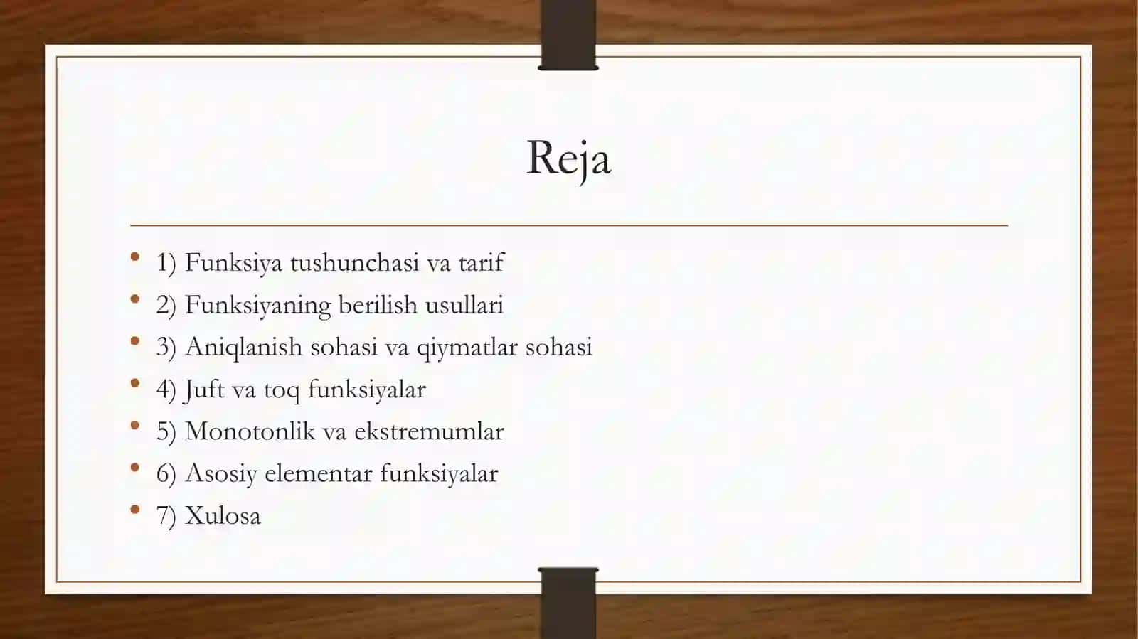 Funksiyalar va ularning xossalari 2