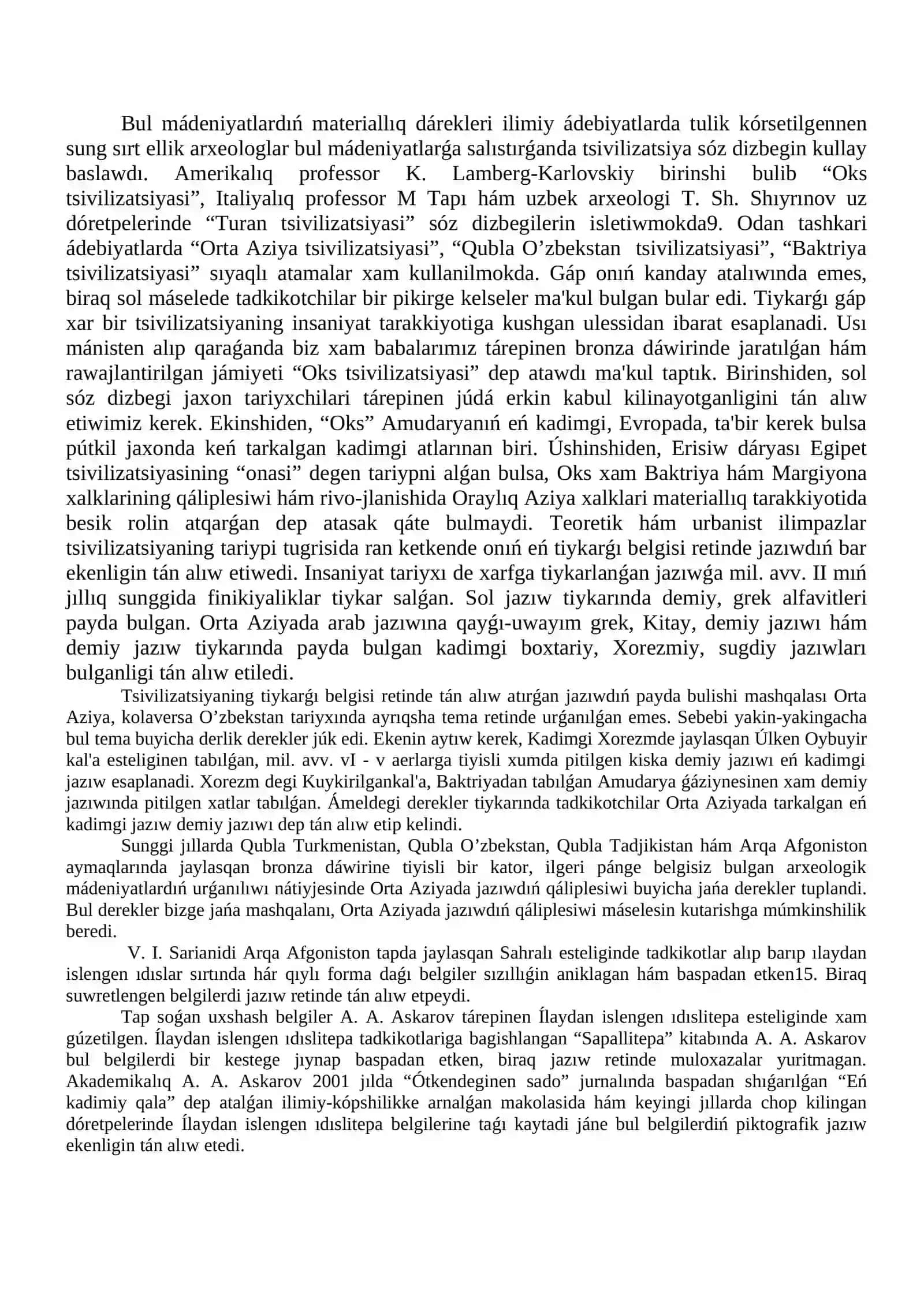 Orta Aziya tsivilizatsiyasi arxeologiyasi 2