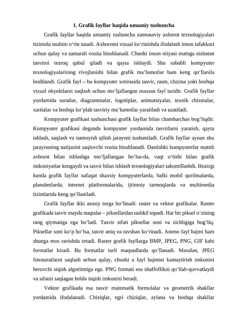 GRAFIK FAYLLARINING FORMATLARI 2