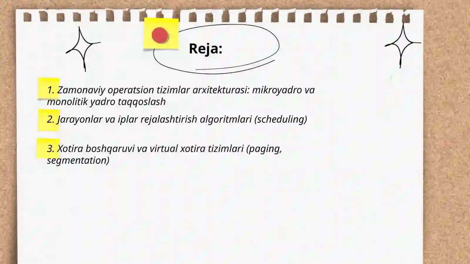 Zamonaviy operatsion tizimlar tahlili 2