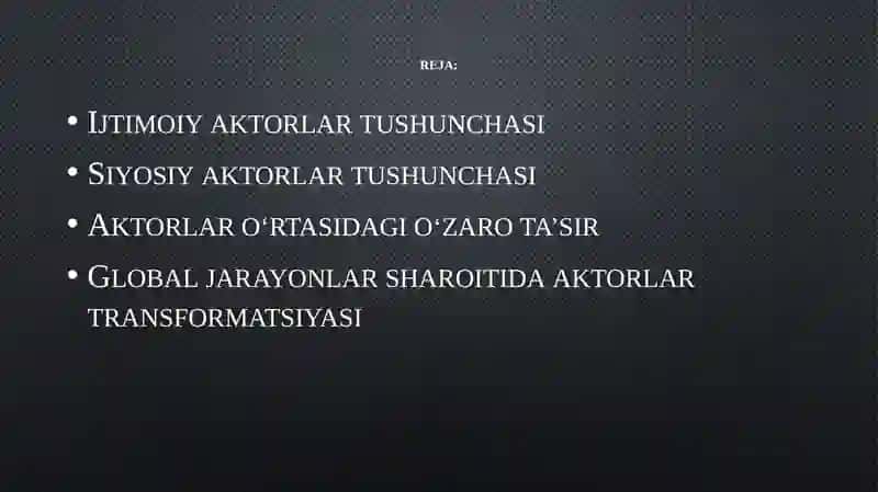 Ijtimoiy va siyosiy aktorlarning turlari 2