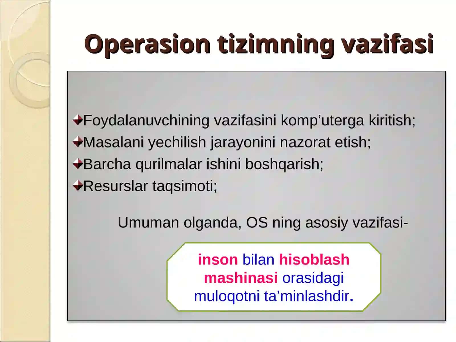 Zamonaviy operatsion tizimlarning tavsifi 2