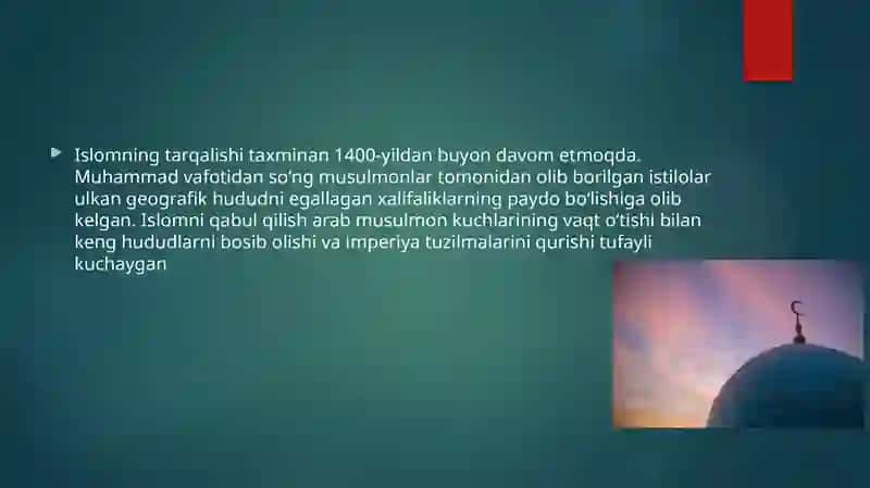 ISLOM DININING VUJUDGA  KELISHI 2