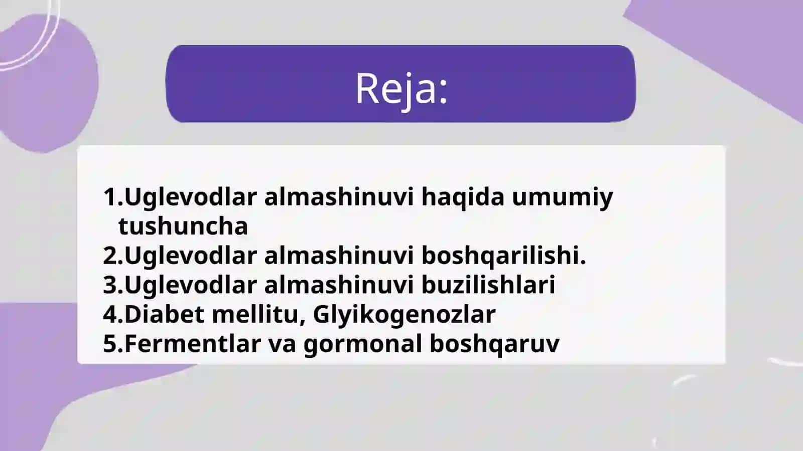 Uglevodlar almashinuvining buzilishlari 2