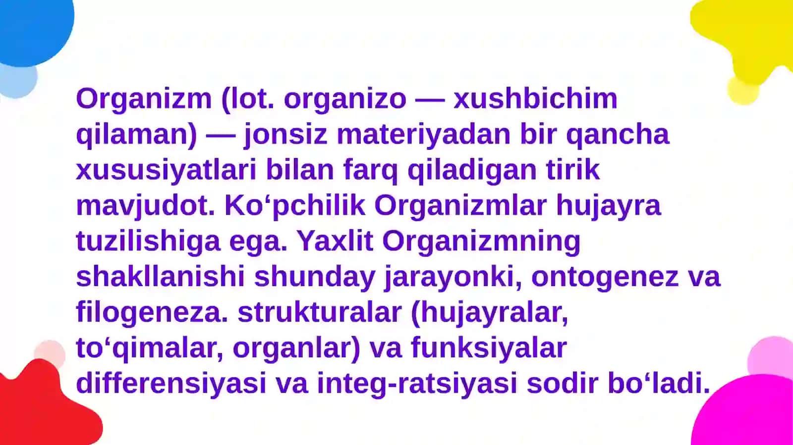 Hayotiy jarayonlar 2
