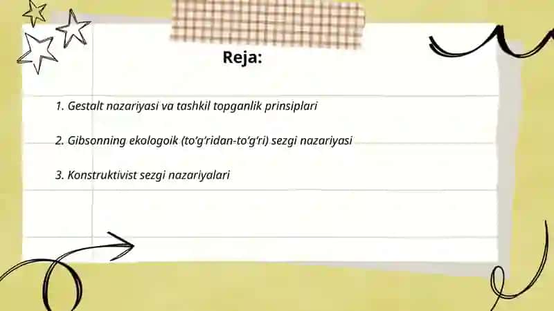 Sezgi borasidagi nazariyalar 2