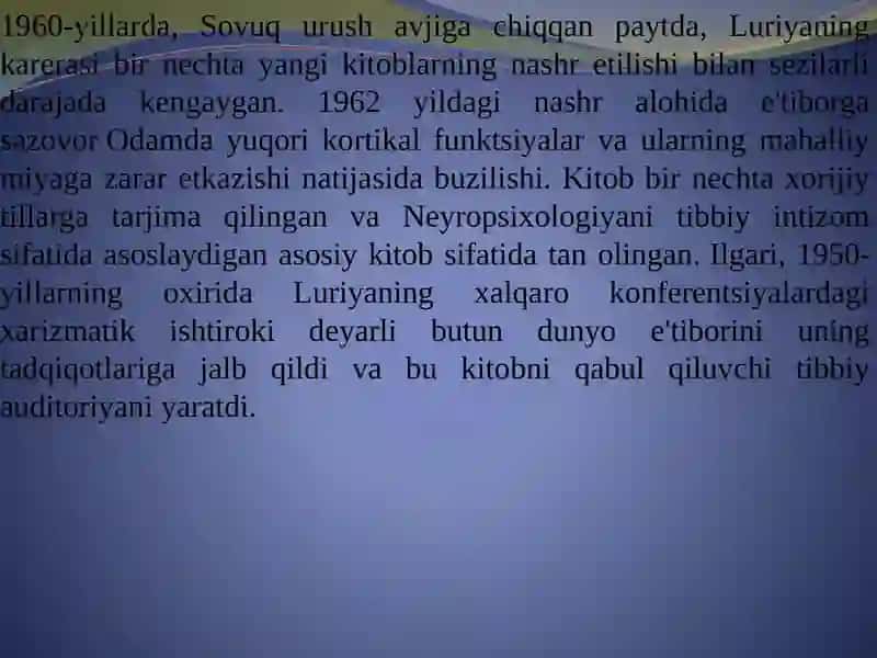 Luriyaning xotiraga doir tadqiqotlari 2