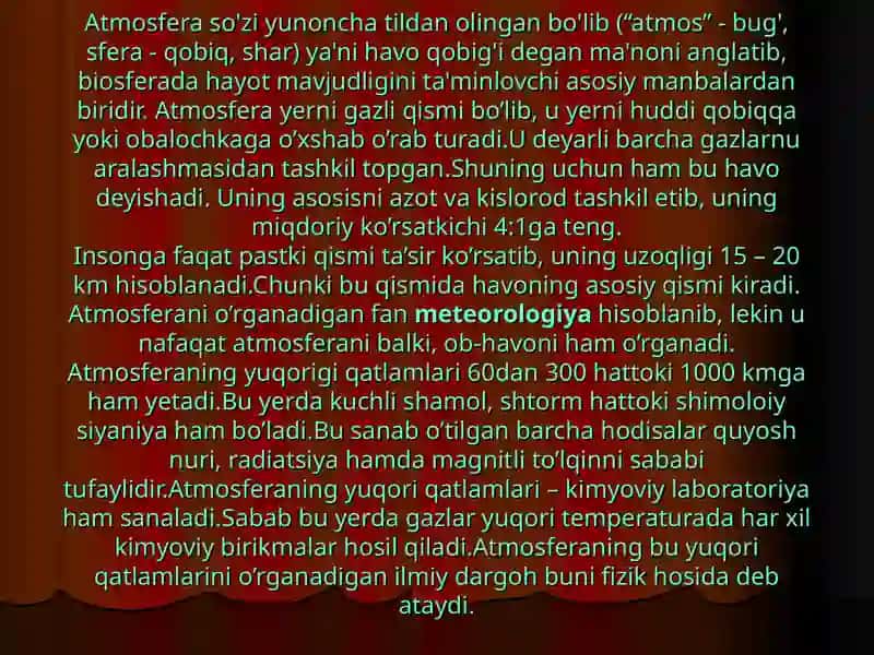 Atmosfera havosi ifloslanishi  - global muammo 2