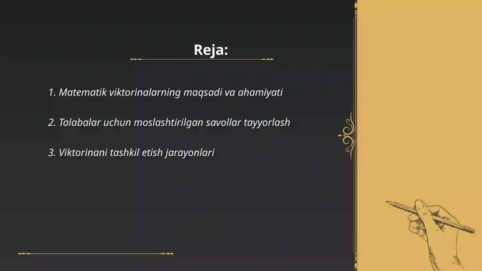 1 sinfda matematik viktorinalar tashkil etish va o'tkazish usullari 2