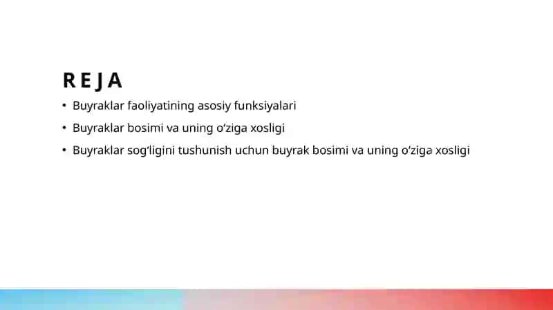 Buyraklarfaoliyatiningo‘zigaxosligiva"Buyraklarbosimi" 2