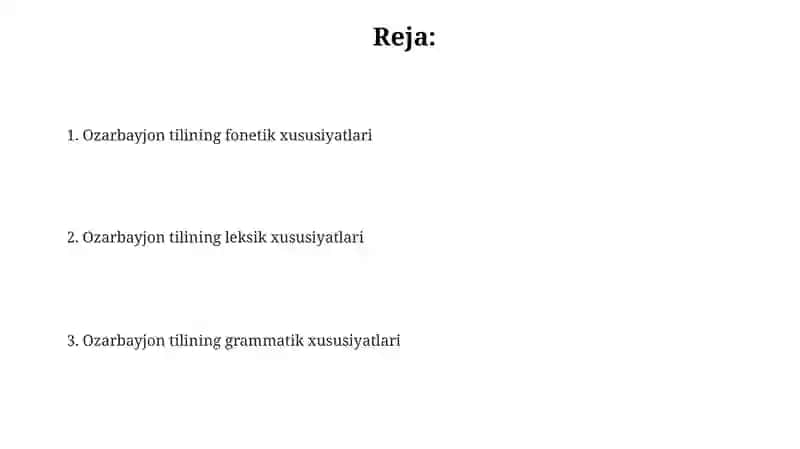 Ozarbayjon tilining fonetik, leksik va grammatik xususiyatlari 2