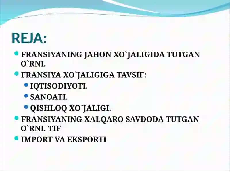 Fransiya respublikasining iqtisodiyoti 2