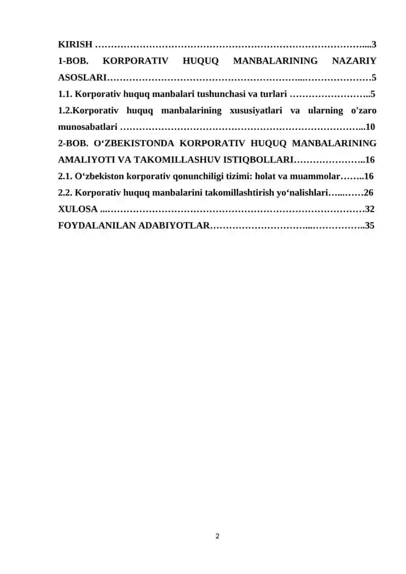 KORPORATIV HUQUQ MANBALARI 2