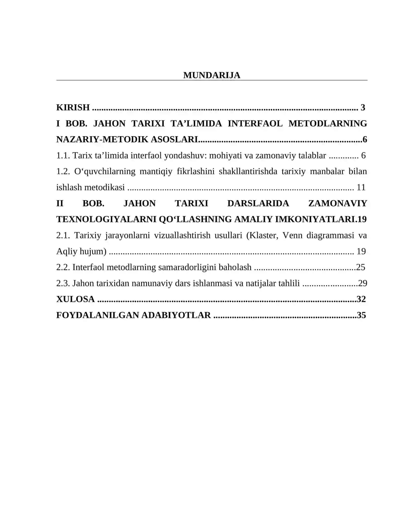 Jahon tarixi darsligida interfaol metodlardan foydalanish 2