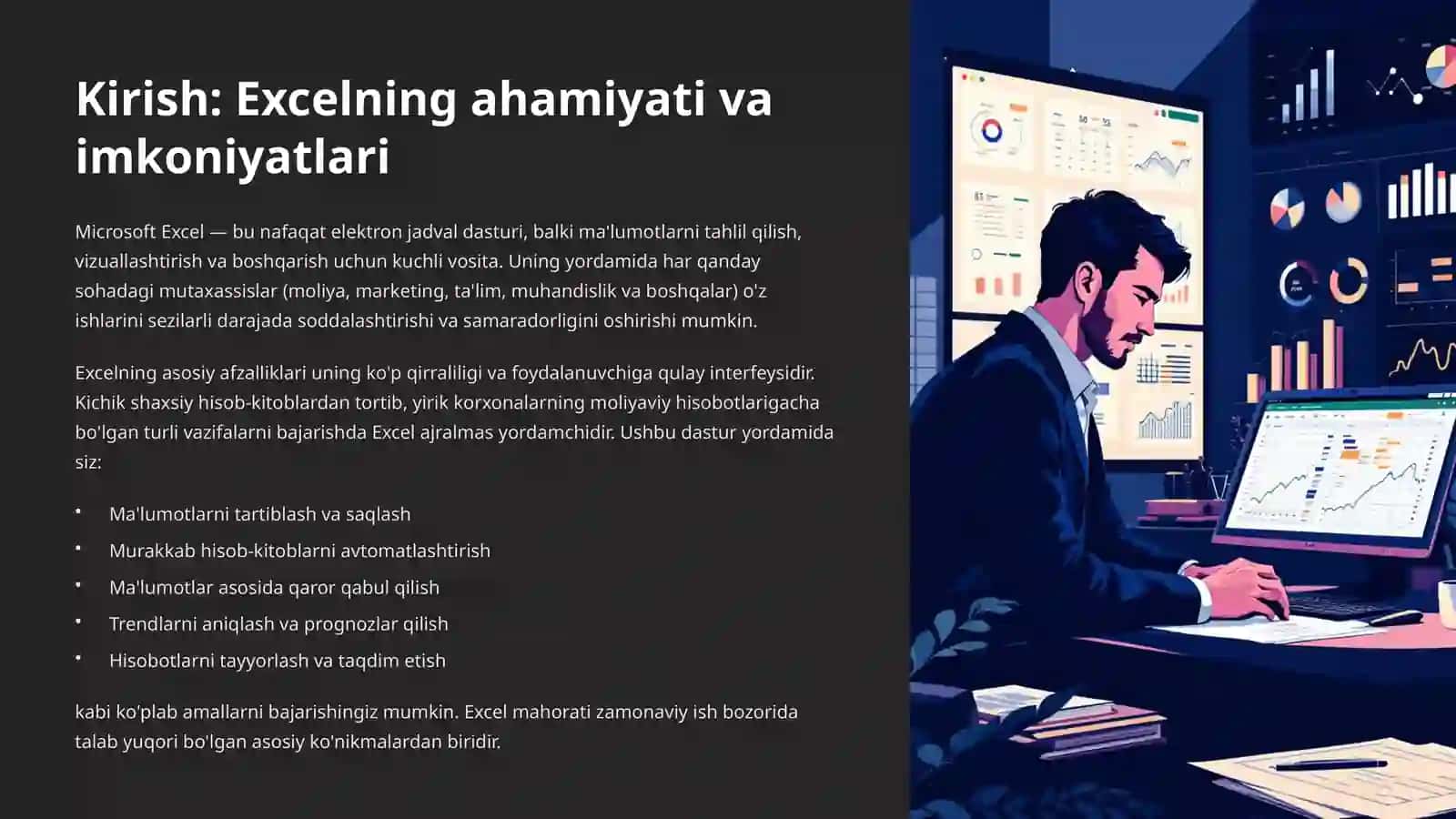 Microsoft Excel: Ma'lumotlarni Ko'rish va Qayta Ishlash 2