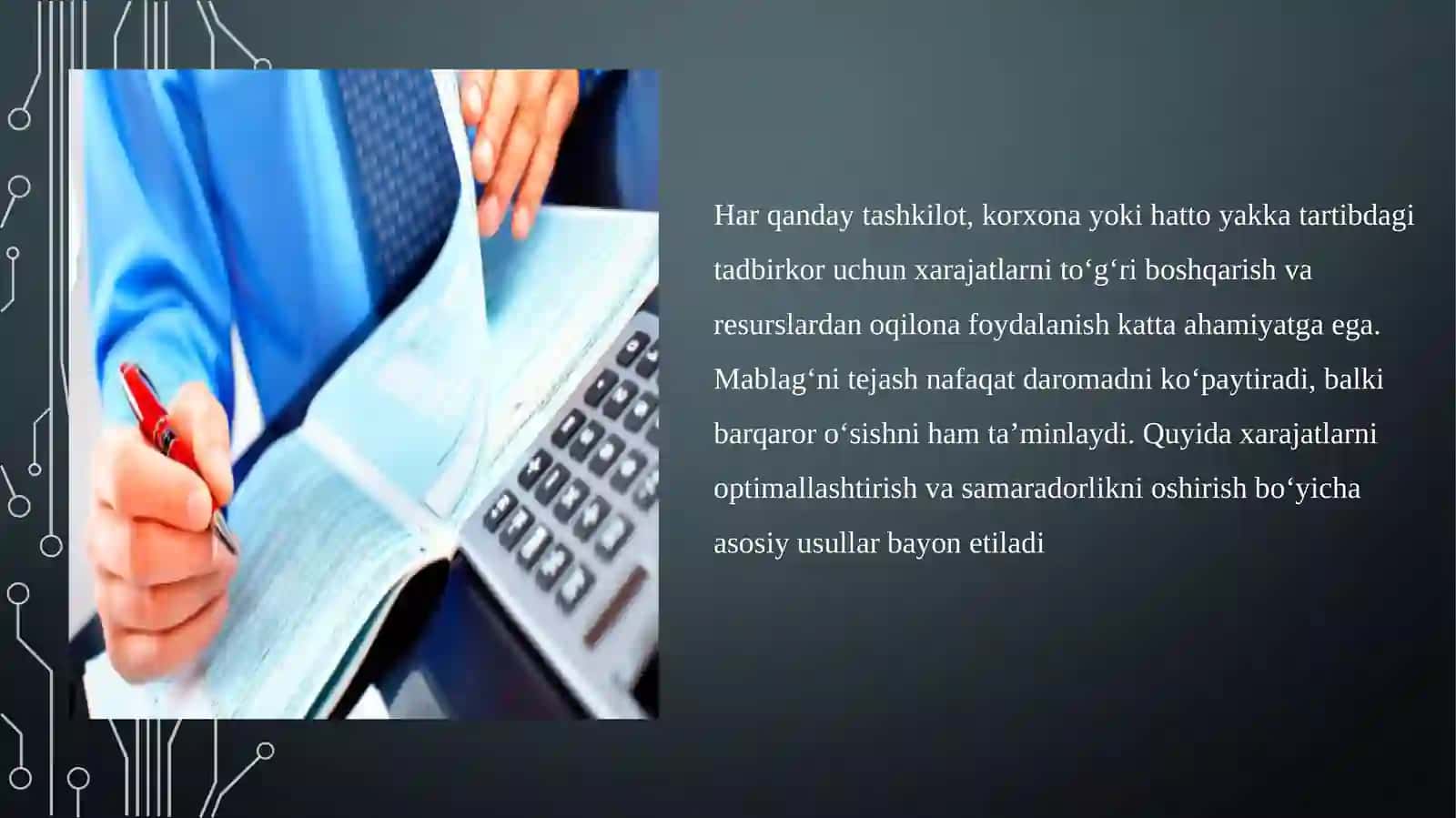 Xarajatlarni optimallashtirish va samaradorlikni oshirish usullari 2