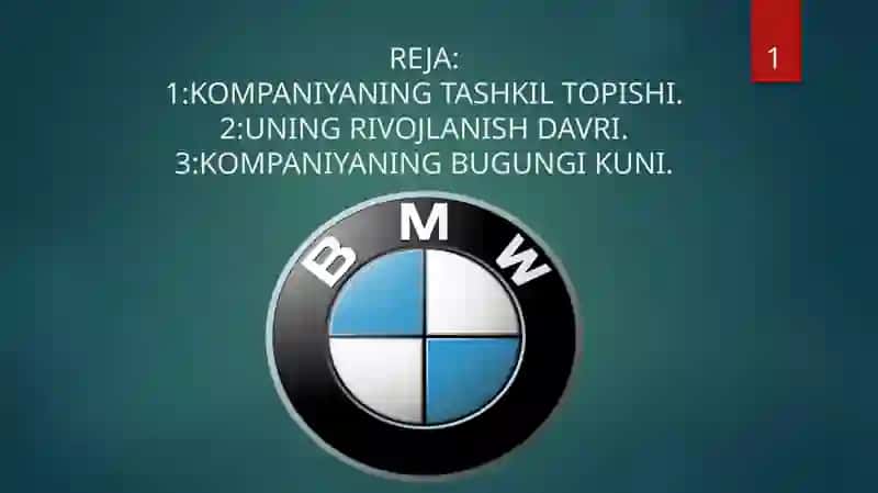 "BMW" KOMPANIYASI MUSTAQIL ISH TAQDIMOTI 2