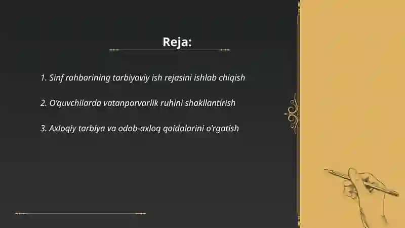 Sinf rahbarining tarbiyaviy ishi 2