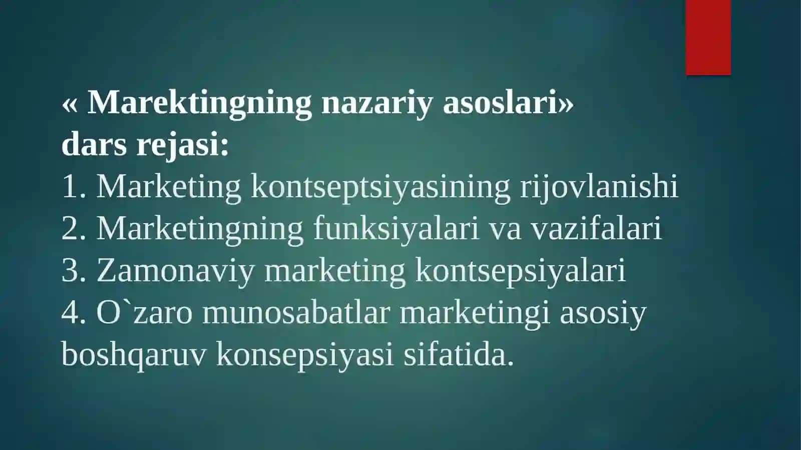 Marketingning nazariy asoslari 2