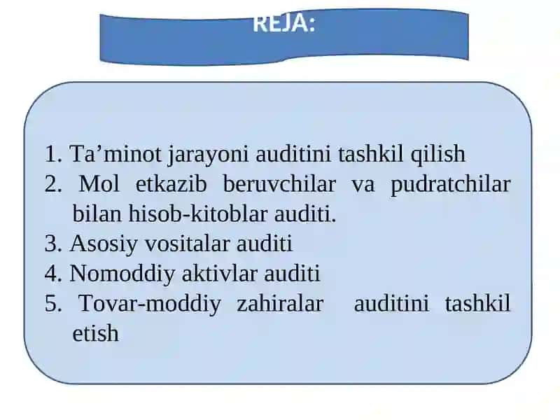 TA’MINOT JARAYONI AUDITI 2