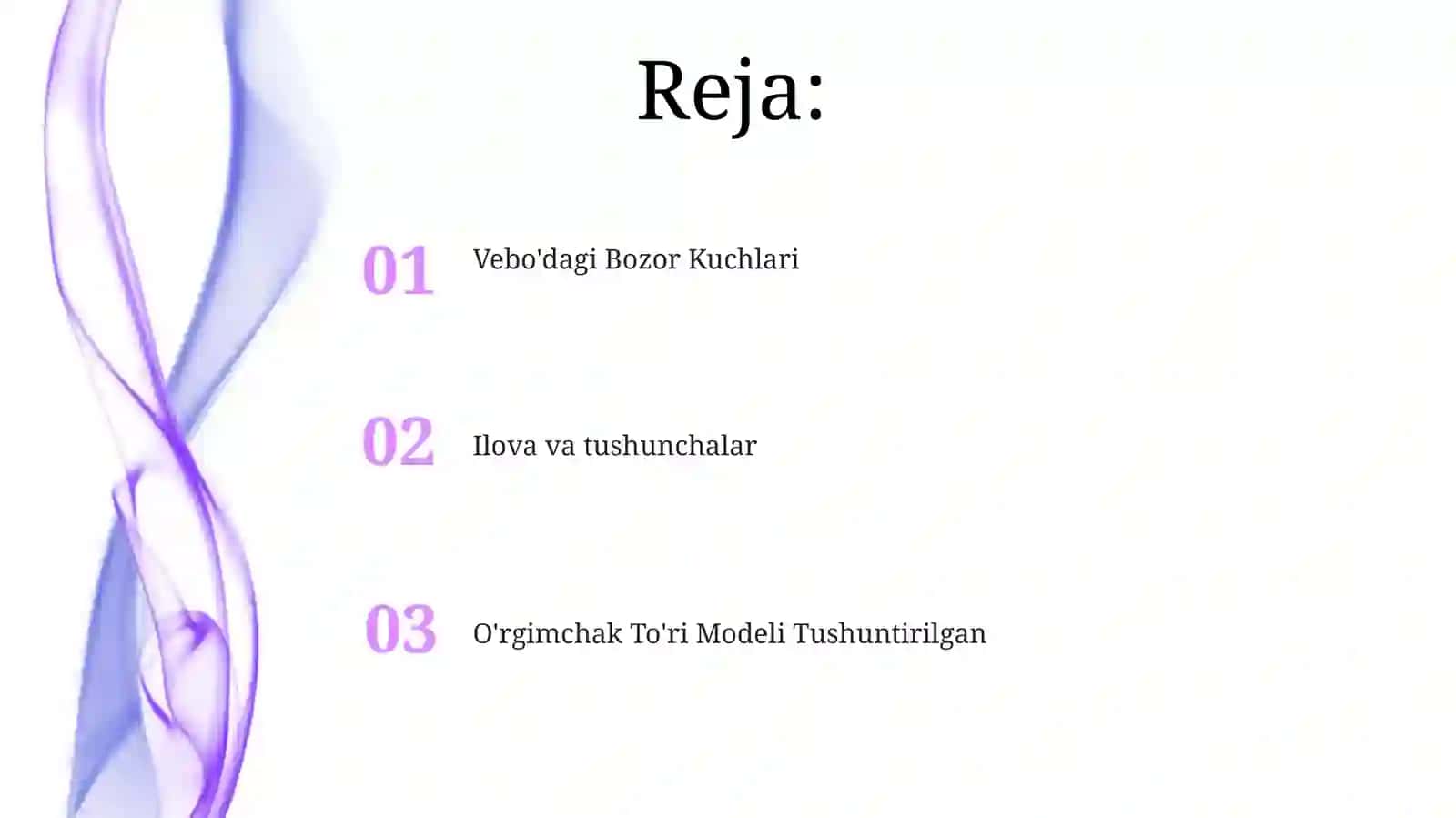 Bozorning o'rgimchaksimon modeli 2