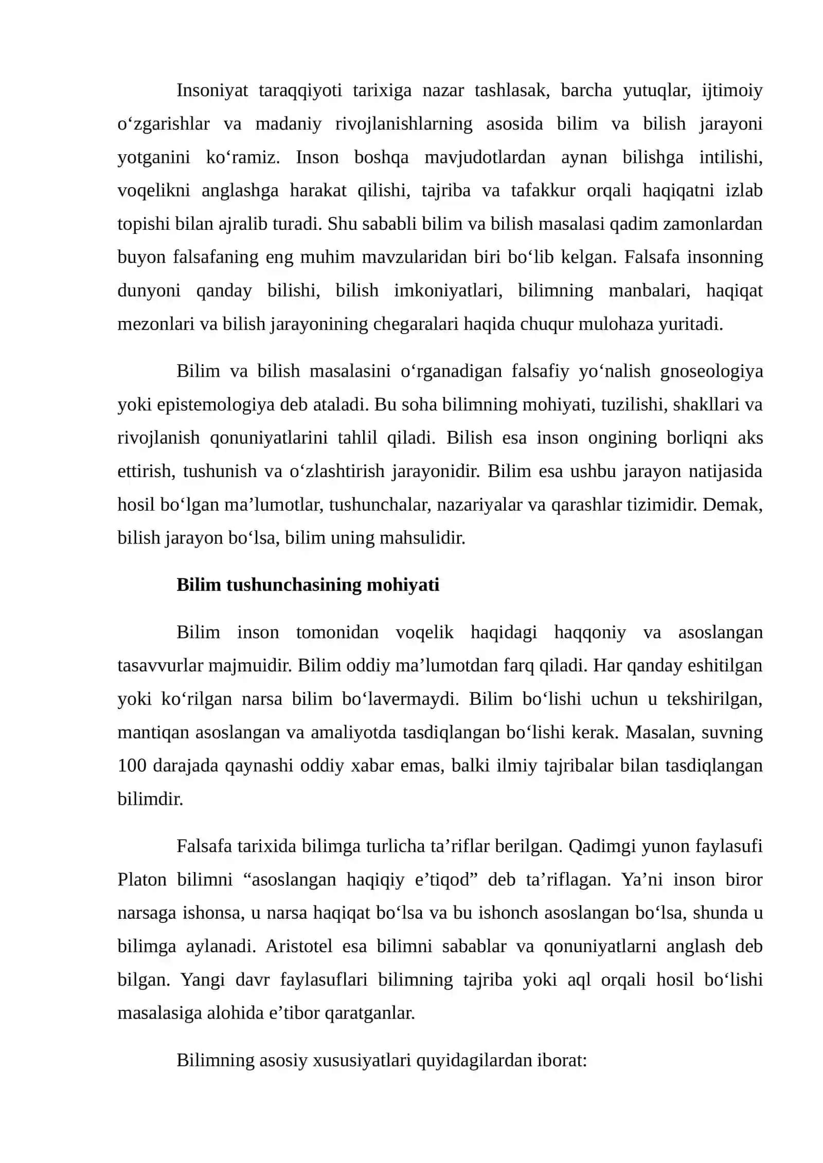 Bilish falsafasi (gnoseologiya) 2