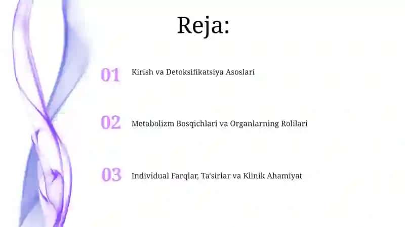 Zaharli moddalarning organizmdagi metabolizmi 2