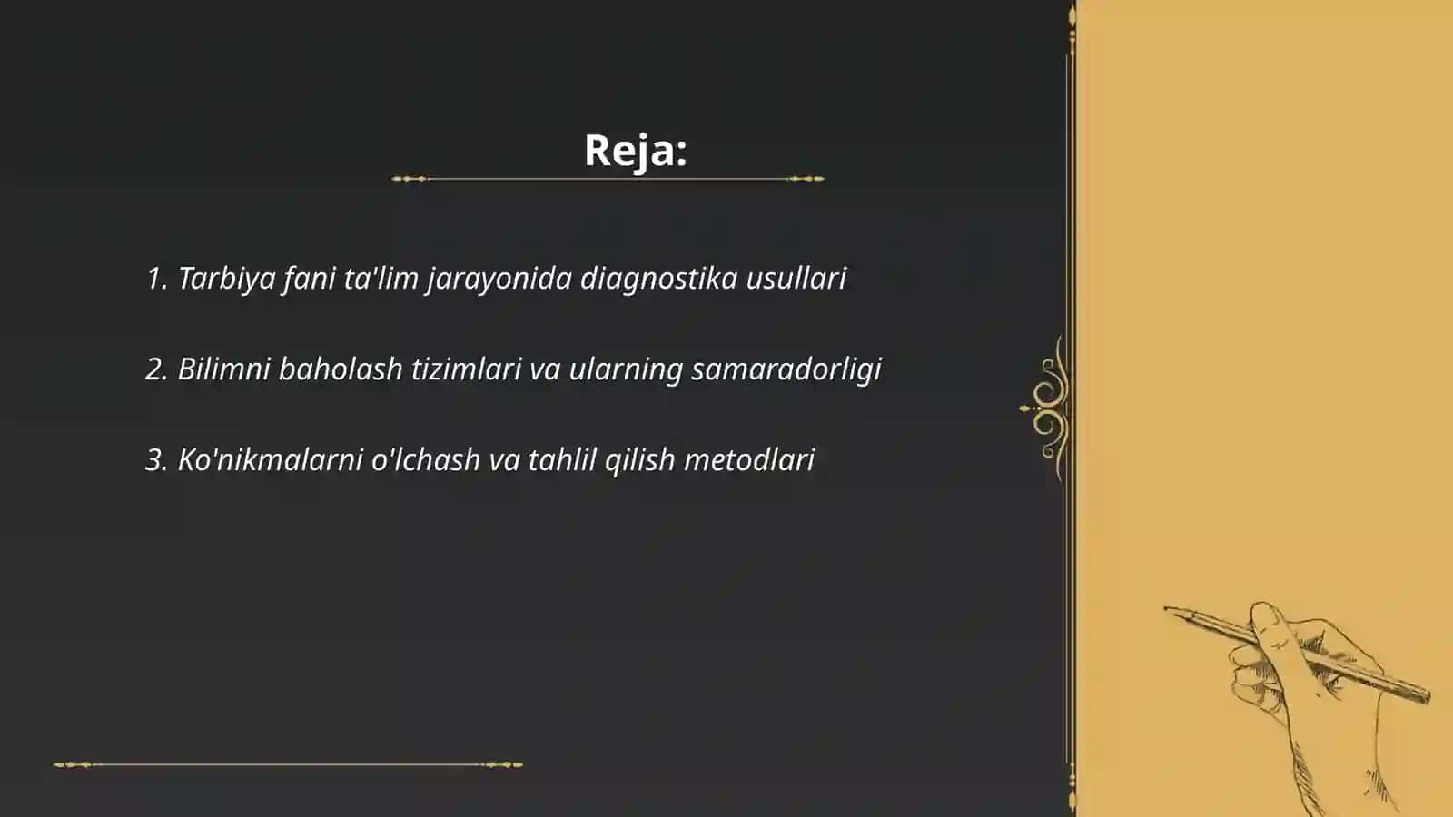 Tarbiya fani ta'lim jarayonida diagnostika usullari 2