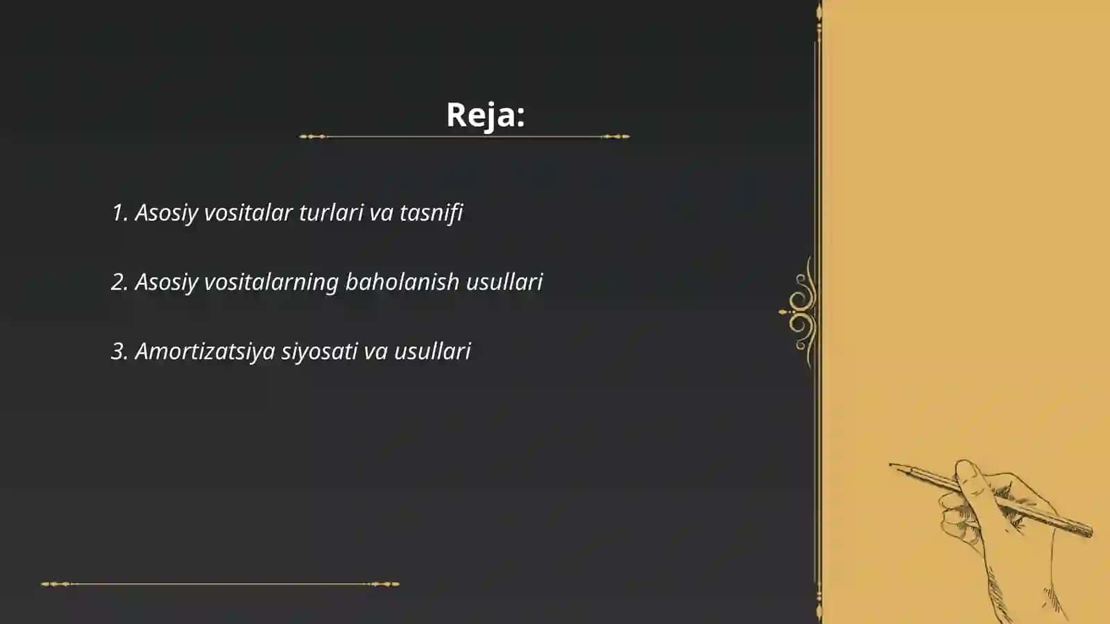Asosiy vositalar hosobi 2