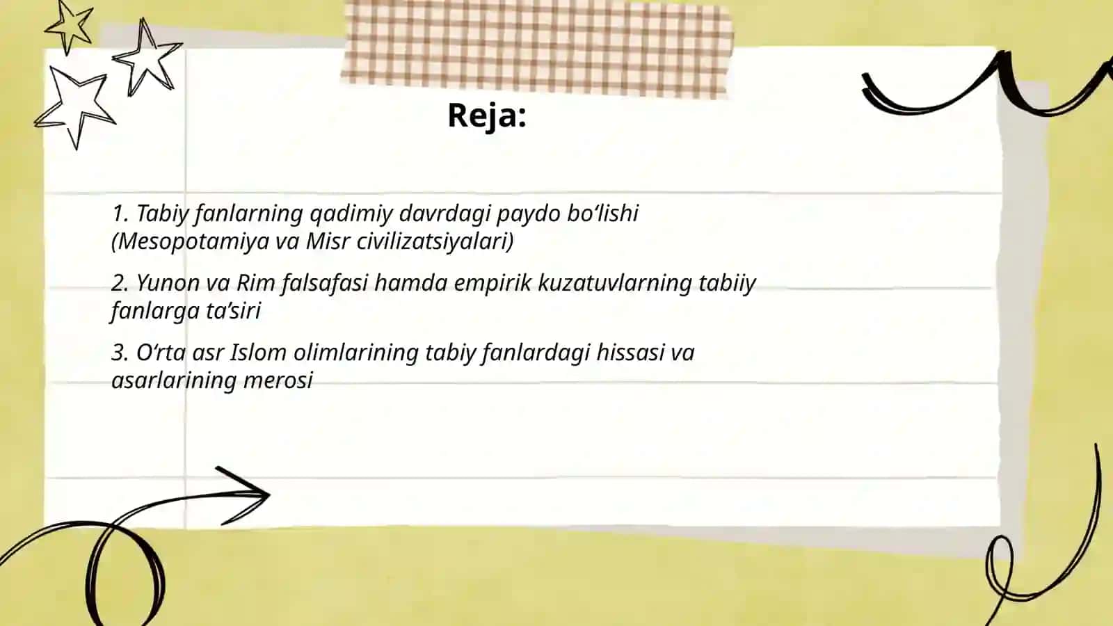 Tabiy fanlarning shakillanishi va rivojlanishi 2