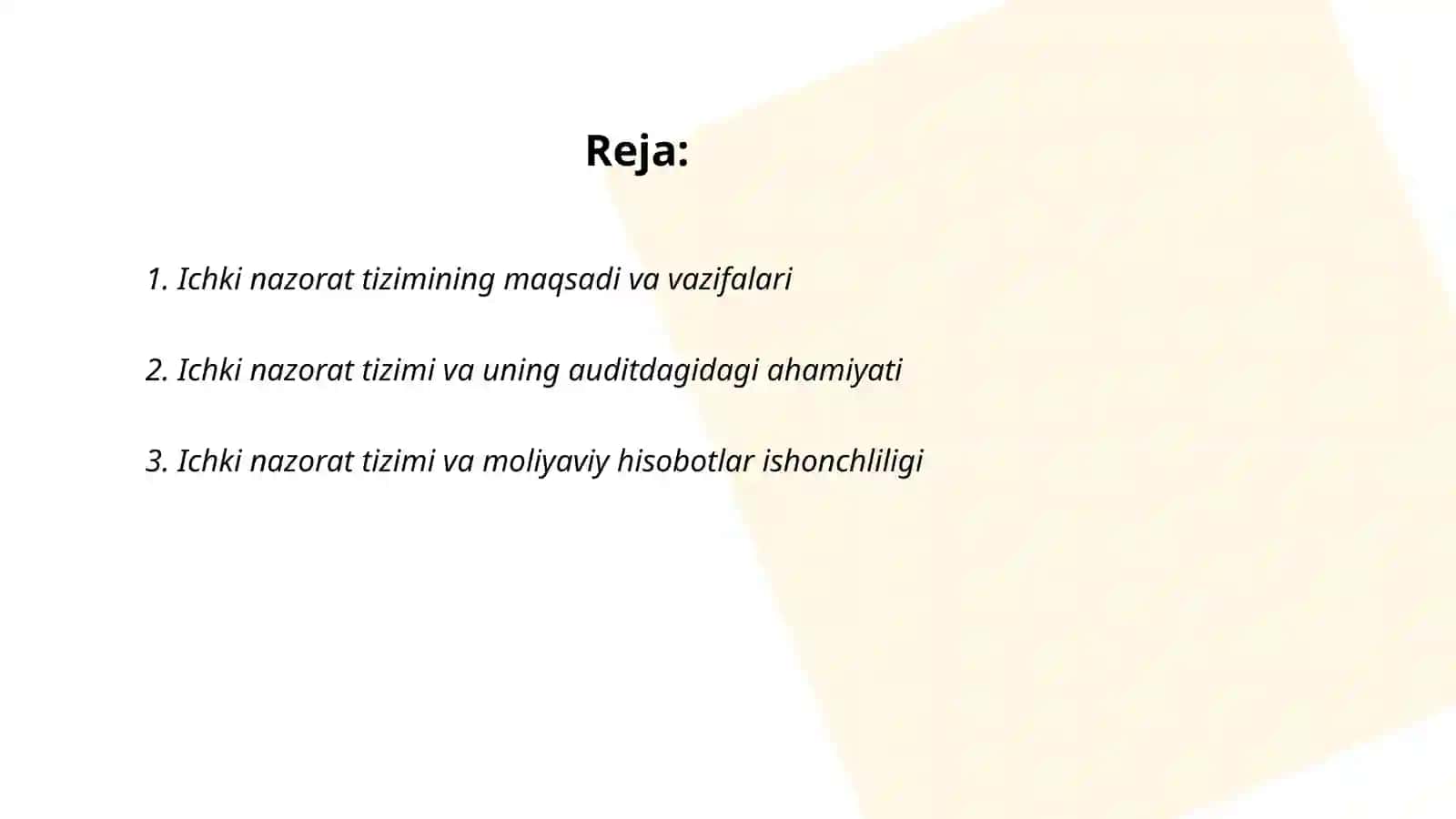 Ichki nazorat tizimi va uning auditdagi roʻli 2